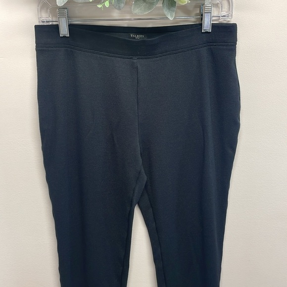 Talbots Petites Black Pull On Elastic Waistband Skinny Pants Ankle Zip MP - Picture 2 of 14